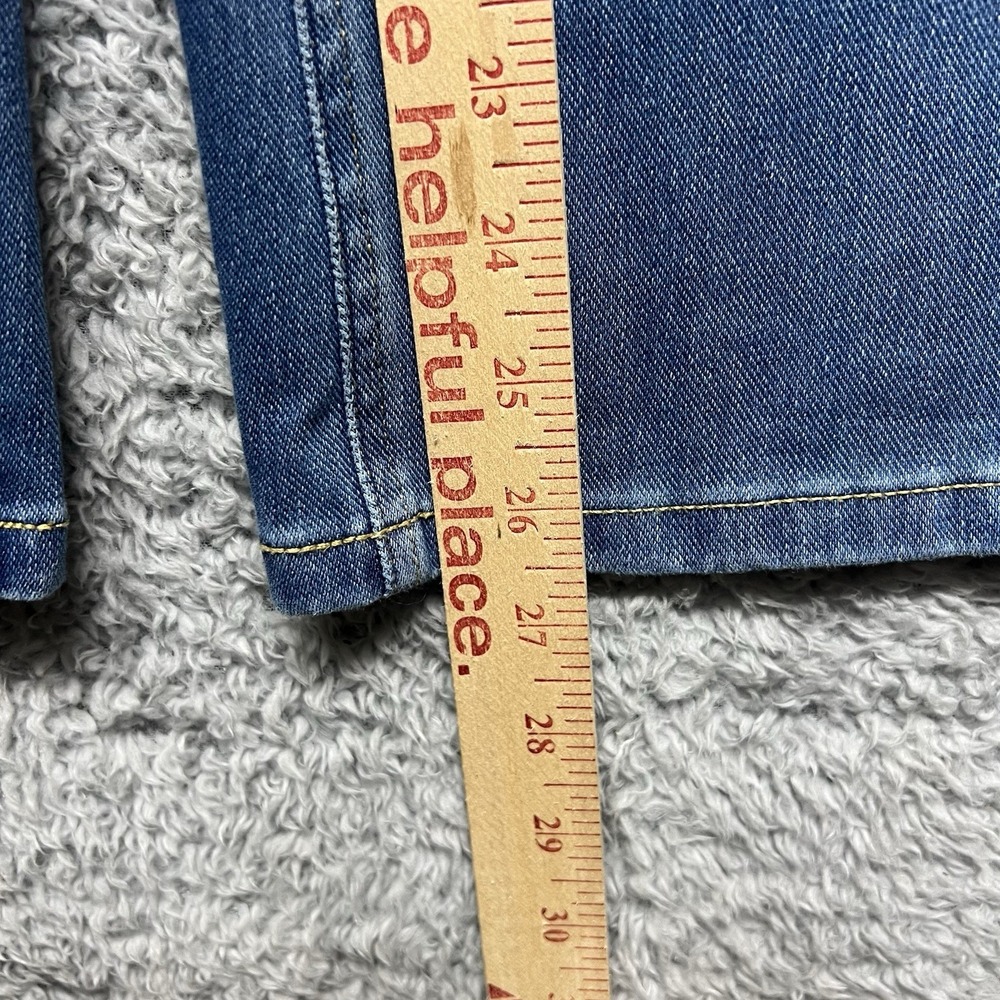 Halara Asymetrical Wide Leg Jeans PM Petite Medium Blue Stretch Faded Baggy - Picture 13 of 13